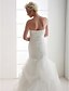 cheap Wedding Dresses-Hall Wedding Dresses Mermaid / Trumpet Strapless Sleeveless Court Train Satin Bridal Gowns With Bowknot Pick Up Skirt 2024