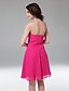 cheap Bridesmaid Dresses-Princess / A-Line Bridesmaid Dress Sweetheart Neckline / Strapless Sleeveless Sexy Knee Length Chiffon with Criss Cross / Ruched 2022