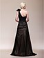 voordelige Jurken voor speciale gelegenheden-A-Line Elegant Dress Formal Evening Military Ball Sweep / Brush Train Sleeveless One Shoulder Chiffon with Ruched Side Draping Flower 2024