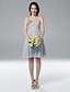 cheap Bridesmaid Dresses-Princess / A-Line Bridesmaid Dress Strapless Sleeveless Knee Length Chiffon with Side Draping / Flower 2022