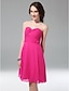 cheap Bridesmaid Dresses-Princess / A-Line Bridesmaid Dress Sweetheart Neckline / Strapless Sleeveless Sexy Knee Length Chiffon with Criss Cross / Ruched 2022