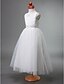 cheap Flower Girl Dresses-Princess Floor Length Flower Girl Dress First Communion Cute Prom Dress Satin with Beading Fit 3-16 Years