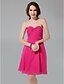 cheap Bridesmaid Dresses-Princess / A-Line Bridesmaid Dress Sweetheart Neckline / Strapless Sleeveless Sexy Knee Length Chiffon with Criss Cross / Ruched 2022
