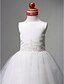 Χαμηλού Κόστους Λουλουδάτα φορέματα για κορίτσια-Γραμμή Α / Βραδινή τουαλέτα / Πριγκίπισσα Μακρύ Φόρεμα για Κοριτσάκι Λουλουδιών - Σατέν / Τούλι Αμάνικο Bateau Neck με Χάντρες / Που καλύπτει με LAN TING BRIDE® / Άνοιξη / Καλοκαίρι / Φθινόπωρο