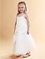 cheap Flower Girl Dresses-A-Line Floor Length Flower Girl Dress First Communion Cute Prom Dress Satin with Appliques Fit 3-16 Years