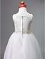 cheap Flower Girl Dresses-Princess Floor Length Flower Girl Dress First Communion Cute Prom Dress Satin with Beading Fit 3-16 Years