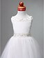 cheap Flower Girl Dresses-Princess Floor Length Flower Girl Dress First Communion Cute Prom Dress Satin with Beading Fit 3-16 Years