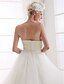 cheap Wedding Dresses-Wedding Dresses Ball Gown Strapless Strapless Floor Length Tulle Bridal Gowns With Bowknot Sash / Ribbon 2024