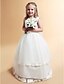 cheap Flower Girl Dresses-Princess / A-Line Floor Length First Communion / Wedding Party Satin / Tulle Sleeveless Jewel Neck with Lace / Bow(s)