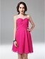 cheap Bridesmaid Dresses-Princess / A-Line Bridesmaid Dress Sweetheart Neckline / Strapless Sleeveless Sexy Knee Length Chiffon with Criss Cross / Ruched 2022