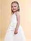 cheap Flower Girl Dresses-A-Line Floor Length Flower Girl Dress First Communion Cute Prom Dress Satin with Appliques Fit 3-16 Years