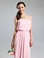 cheap Bridesmaid Dresses-Sheath / Column Strapless Floor Length Chiffon Bridesmaid Dress with Pleats