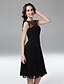 cheap Special Occasion Dresses-Ball Gown Illusion Neck Knee Length Chiffon / Tulle Dress with Beading by TS Couture®