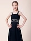 cheap Junior Bridesmaid Dresses-Sheath / Column Straps Floor Length Chiffon Junior Bridesmaid Dress with Beading / Draping