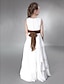billiga Brudnäbbsklänningar i juniorstorlekar-Princess Floor Length Jewel Neck Chiffon Summer Junior Bridesmaid Dresses&amp;Gowns With Sash / Ribbon Kids Wedding Guest Dress 4-16 Year