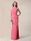 billige Kjoler for Spesielle Anledninger-Sheath / Column Halter Neck Floor Length Chiffon Dress with Sequin / Pleats by TS Couture®