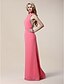 baratos Vestidos para Ocasiões Especiais-Sheath / Column Halter Neck Floor Length Chiffon Dress with Sequin / Pleats by TS Couture®