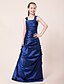Χαμηλού Κόστους Φορέματα για παρανυφάκια-Πριγκίπισσα Μακρύ Φόρεμα Νεαρών Παρανύμφων Γαμήλιο Πάρτι Ταφτάς Αμάνικο Λουριά με Πιασίματα 2022 / Φθινόπωρο / Χειμώνας / Άνοιξη / Φυσικό