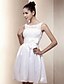 abordables Vestidos de novia-Hall Wedding Dresses A-Line Scoop Neck Regular Straps Short / Mini Lace Bridal Gowns With Bowknot Sash / Ribbon 2024