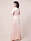 cheap Mother of the Bride Dresses-A-Line Mother of the Bride Dress Wrap Included Straps Floor Length Satin Long Sleeve with Beading Split Front 2022