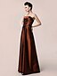 cheap Mother of the Bride Dresses-A-Line Mother of the Bride Dress Strapless Floor Length Taffeta Long Sleeve with Beading Side Draping 2020