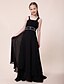 cheap Junior Bridesmaid Dresses-Sheath / Column Straps Floor Length Chiffon Junior Bridesmaid Dress with Beading / Draping