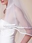 cheap Wedding Veils-Two-tier Ribbon Edge Wedding Veil Elbow Veils / Veils for Short Hair with Ribbon Tie 31.5 in (80cm) Tulle A-line, Ball Gown, Princess, Sheath / Column, Trumpet / Mermaid / Classic