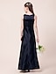 cheap Junior Bridesmaid Dresses-A-Line / Princess Jewel Neck Floor Length Satin Junior Bridesmaid Dress with Draping / Ruched by LAN TING BRIDE® / Spring / Summer / Fall / Winter / Apple