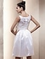 voordelige Trouwjurken-Hall Wedding Dresses A-Line Scoop Neck Regular Straps Short / Mini Lace Bridal Gowns With Bowknot Sash / Ribbon 2024