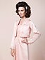 cheap Mother of the Bride Dresses-A-Line Mother of the Bride Dress Wrap Included Straps Floor Length Satin Long Sleeve with Beading Split Front 2022