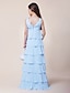 Χαμηλού Κόστους Φορέματα για παρανυφάκια-Γραμμή Α Μακρύ Λαιμόκοψη V Σιφόν Χειμώνας Junior Bridesmaid Dresses &amp; Gowns Με Φιόγκος(οι) Παιδικό γαμήλιο φόρεμα καλεσμένων 4-16 ετών