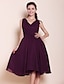 cheap Bridesmaid Dresses-Ball Gown / A-Line Bridesmaid Dress V Neck Sleeveless Elegant Knee Length Chiffon with Bow(s) / Ruched / Draping 2022