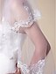 cheap Wedding Veils-Two-tier Lace Applique Edge Scalloped Edge Wedding Veil Fingertip Veils Veils for Short Hair 53 Embroidery 78.74 in (200cm) Tulle A-line,
