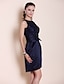 Χαμηλού Κόστους Φορέματα για Ειδικές Περιστάσεις-Ίσια Γραμμή Κλασσικό &amp; Διαχρονικό Καλωσόρισμα Κοκτέιλ Πάρτι Γαμήλιο Πάρτι Φόρεμα Bateau Neck Χαμόγελο Αμάνικο Κοντό / Μίνι Δαντέλα Σατέν με Φιόγκος(οι) Με Άνοιγμα Μπροστά 2020