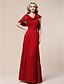 cheap Special Occasion Dresses-Sheath / Column V Neck Floor Length Chiffon Dress with Draping / Criss Cross / Pleats by TS Couture®