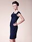cheap Mother of the Bride Dresses-Sheath / Column Mother of the Bride Dress Straps Knee Length Chiffon Sleeveless with Beading Side Draping 2023