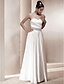 halpa Häämekot-A-Line Wedding Dresses Sweetheart Neckline Floor Length Satin Strapless Vintage Inspired with Sash / Ribbon Crystals 2021