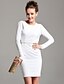 זול שמלות נשים-לבן שמלה - שרוול ארוך קיץ לבן שחור