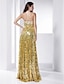 cheap Evening Dresses-Sheath / Column Elegant Dress Holiday Cocktail Party Floor Length Sleeveless Strapless Sequined with Sequin Draping 2023