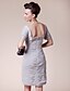 cheap Mother of the Bride Dresses-Sheath / Column Cowl Neck Knee Length Chiffon Mother of the Bride Dress with Beading / Lace / Ruched by LAN TING BRIDE®