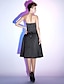 cheap Special Occasion Dresses-A-Line Cute Dress Holiday Cocktail Party Knee Length Sleeveless Strapless Satin with Ruched 2024