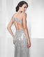 cheap Special Occasion Dresses-Sheath / Column Celebrity Style Beautiful Back Sparkle &amp; Shine Formal Evening Military Ball Dress One Shoulder Sleeveless Floor Length Sequined with Side Draping 2022