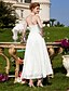 cheap Wedding Dresses-Princess A-Line Wedding Dresses Halter Neck Tea Length Taffeta Sleeveless with 2020