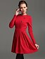 זול TS שמלות-אדום שמלה - שרוול ארוך חורף אדום כחול