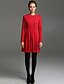 זול TS שמלות-אדום שמלה - שרוול ארוך חורף אדום כחול