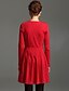 preiswerte TS Kleider-Rot Kleid - Langarm Winter Rot Blau