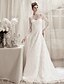 olcso Menyasszonyi ruhák-Szalon Esküvői ruhák A-vonalú Ékszer Hosszú ujj Udvariuszály Szatén Menyasszonyi ruhák Val vel 2024