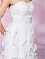 cheap Special Occasion Dresses-A-Line Sweetheart Neckline Knee Length Chiffon / Lace Cocktail Party Dress with Beading / Cascading Ruffles by TS Couture®