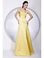 cheap Bridesmaid Dresses-A-Line / Ball Gown Off Shoulder Floor Length Satin Bridesmaid Dress with Draping by LAN TING BRIDE®