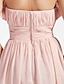 cheap Bridesmaid Dresses-Ball Gown / A-Line Strapless Knee Length Chiffon Bridesmaid Dress with Ruched / Draping / Flower